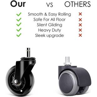 极速5 PCS Wheels for Office Chairs SwiIvel Casters Silent Ca