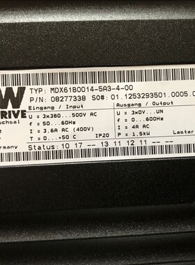 SEW伺服驱动器MDX61B0014-5AA3-4-00配通讯卡DER11B DIO11B