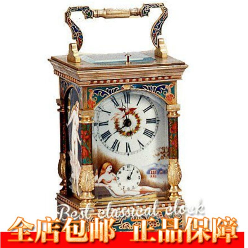 四功能皮套钟表i(镀银)古典机械座钟复古样板间装饰上弦闹钟,家居饰品,座钟,淘宝优惠券,粉丝福利购,淘宝优惠卷