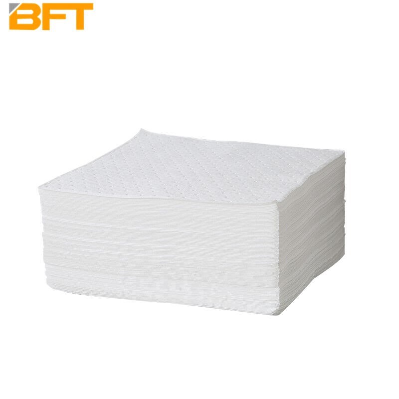 贝傅特工业吸油棉片吸附棉溢油漏油吸油毡吸污垫吸收材X料100片压