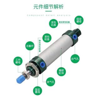 100 型M气AL40迷你小型铝合金缸行程25 705 200 125 150