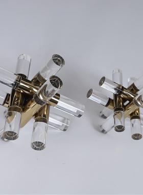 样板间简约透明亚克力金属十字几何摆G件井字格客厅卧室艺术装饰