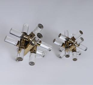 样板间简约透明亚克力金属十字几何摆G件井字格客厅卧室艺术装饰