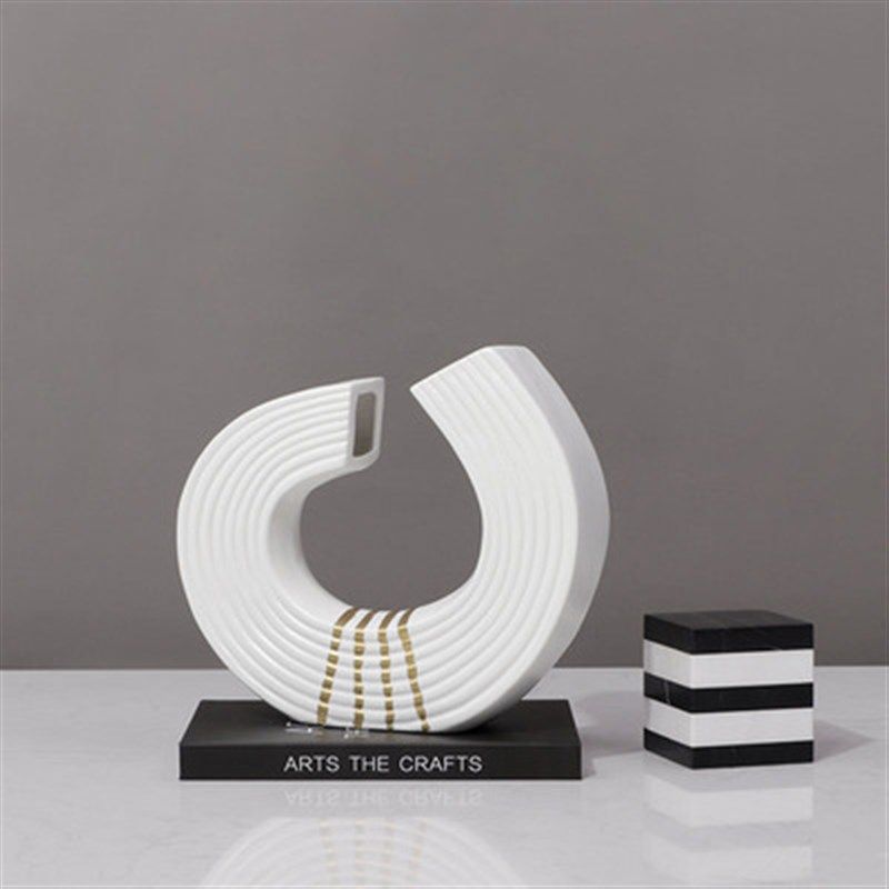轻奢几何抽象陶瓷勾形o艺术摆件简约现代客厅样板间书房酒柜装饰,家居饰品,装饰摆件,淘宝优惠券,粉丝福利购,淘宝优惠卷