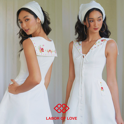 LaborofLove法式复古玫瑰A字裙