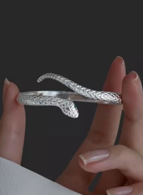 s925灵蛇开口手镯女2023新款
