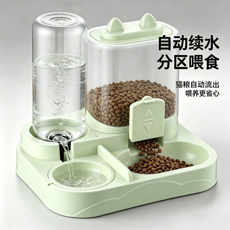 宠物饮水机猫粮自动喂食器一体机喂水器猫喝水流动不插电猫饮水器