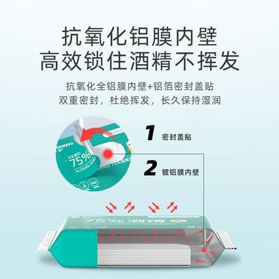 德佑酒精湿巾便携装10片抽取式75度消毒杀菌卫生湿纸巾小包迷你装