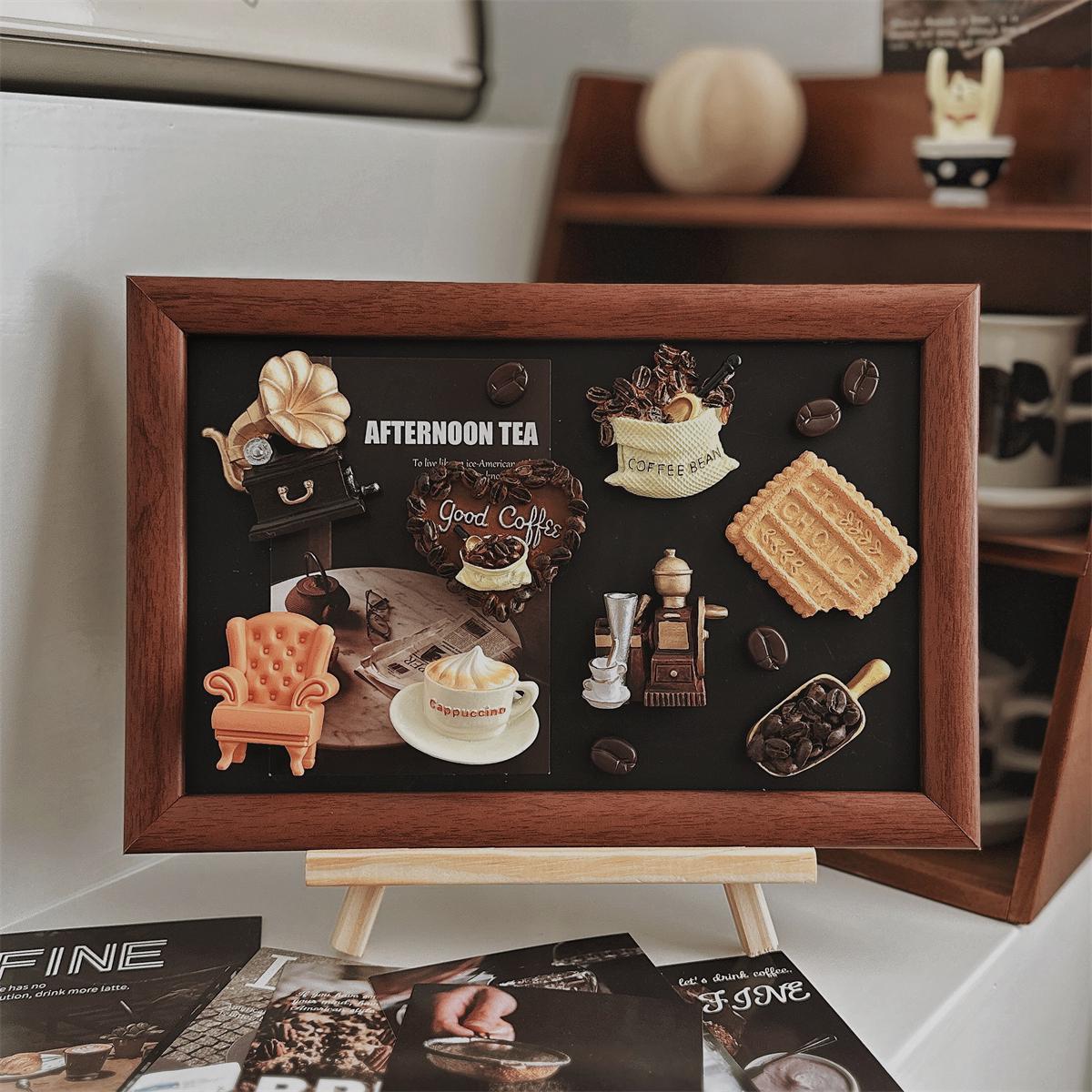 复古冰箱贴展示板留言板可擦磁吸黑板咖啡馆装饰板面包烘焙便利