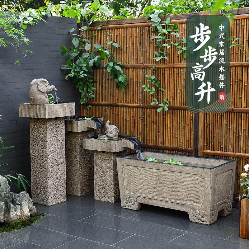 户外鱼池造景庭院落地大水景室外成品鱼缸流水摆件循环水水系景观,家居饰品,流水摆件,淘宝优惠券,粉丝福利购,淘宝优惠卷