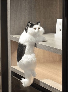 仿真猫咪摆件创意儿童礼物电视猫挂猫室内摆件悬挂式中小型