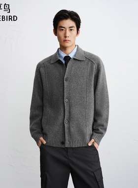 【商场同款】太平鸟男装毛衫26春季新款翻领开衫毛衣 B1EAG1215
