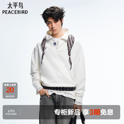 【商场同款】太平鸟男装卫衣26冬季羊毛莫代尔假两件 B2CRG4114