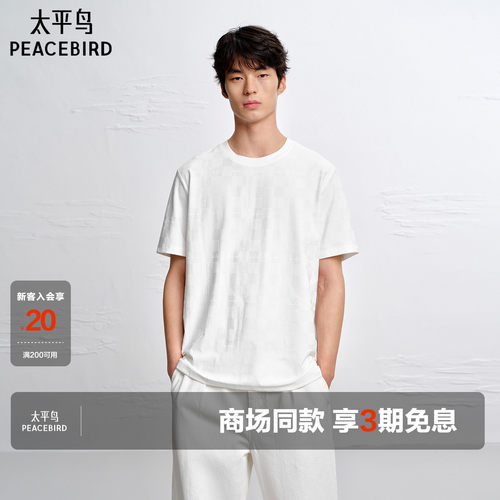 【商场同款】太平鸟男装 2026年夏季新款提花短袖T恤男B1CNG2170