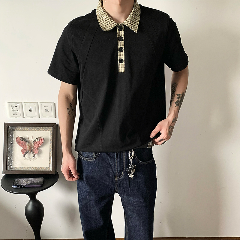 0204MAISTEP老钱风格子Polo衫