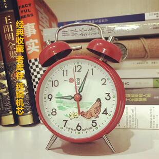 80版 全同机芯 中国风小鸡啄米巨响儿童怀旧发条打铃懒人机械闹钟