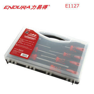 ENDURA8件套橡塑柄螺丝批E1172十字一字起子改锥套装 铬钼钢