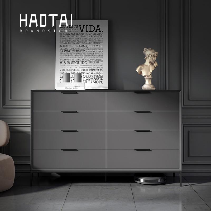 意式极简八斗柜烤漆现代简约客厅实木储物大容量柜卧室床尾收纳柜