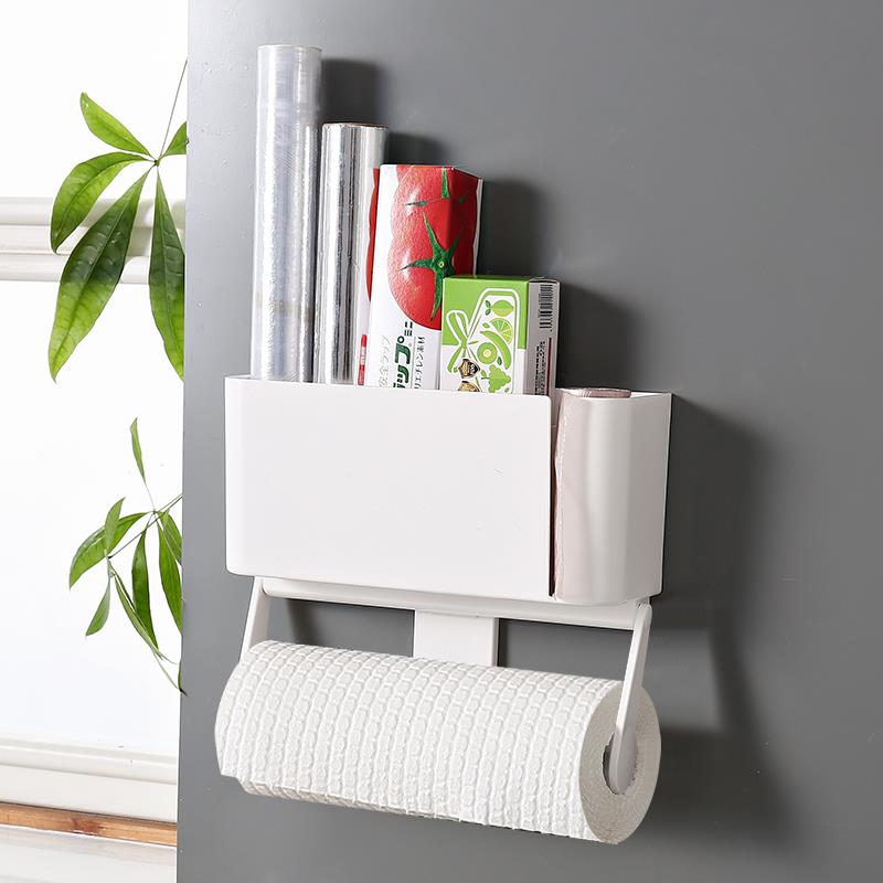 厨房专用纸巾挂架卫生厨用挂纸餐巾卷纸架免打孔保鲜膜收纳壁挂式