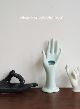 艺术十足 出口北欧艺术家手掌造型创意摆件 手指陶瓷家居装饰摆设