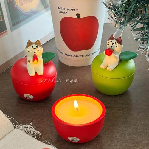 STILL【苹 果小猫】可爱香薰蜡烛卧室创意礼盒送朋友耶诞生日礼物