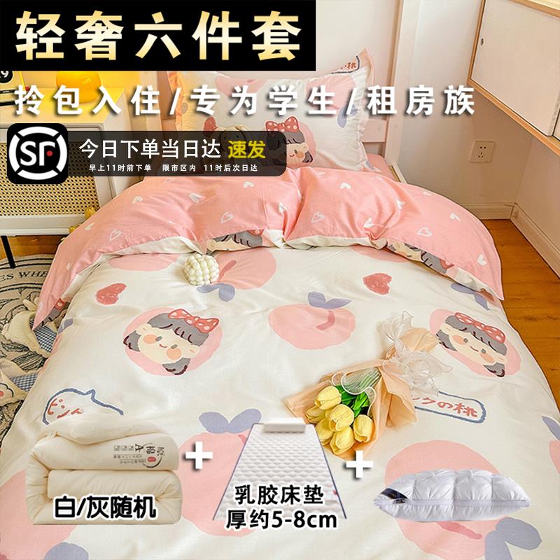 轻奢套装 全棉六件套A类春夏全棉纯棉学生宿舍被褥全棉套件