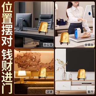 黄铜簸箕咬钱金蟾摆件招财进宝乔迁之喜家居装饰桌面摆件创意礼品