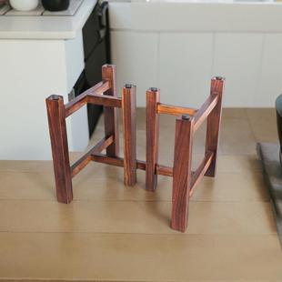 桌子腿实木大板桌脚岩板茶台支架腿奥坎实木茶桌木质原木家用吧台