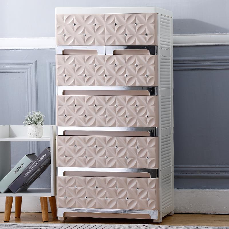 50/60cm宽加厚抽屉式收纳柜子塑料胶储物柜欧式衣柜整理柜五斗柜