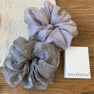 灰紫色系 纯色基础百搭头饰新 大肠发圈女扎头发饰韩国ins博主同款