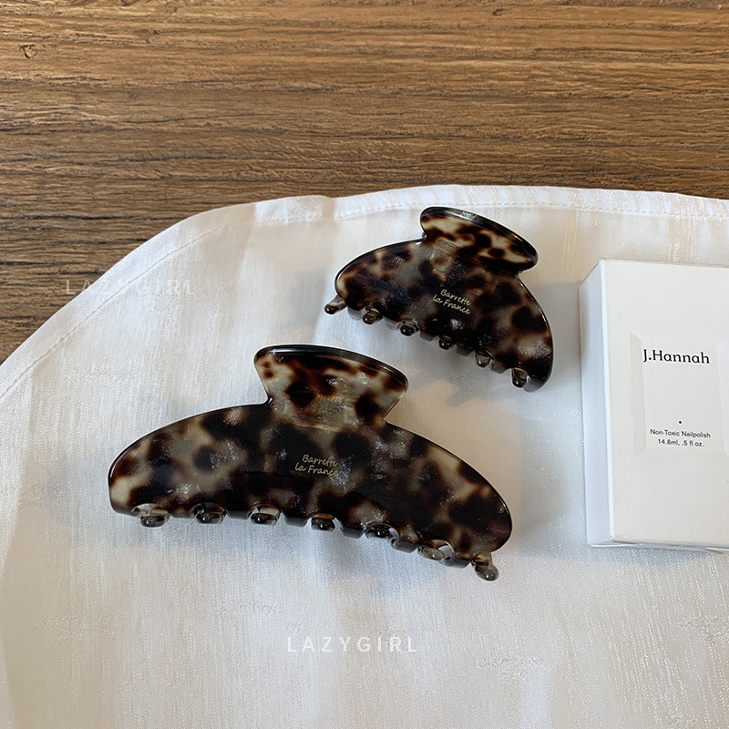 醋酸抓夹~法式复古玳瑁色鲨鱼夹简约发抓高级发夹韩国气质发饰女