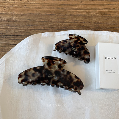 醋酸抓夹~法式复古玳瑁色鲨鱼夹