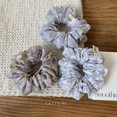 紫花系~品质雪纺肠圈女扎头发饰
