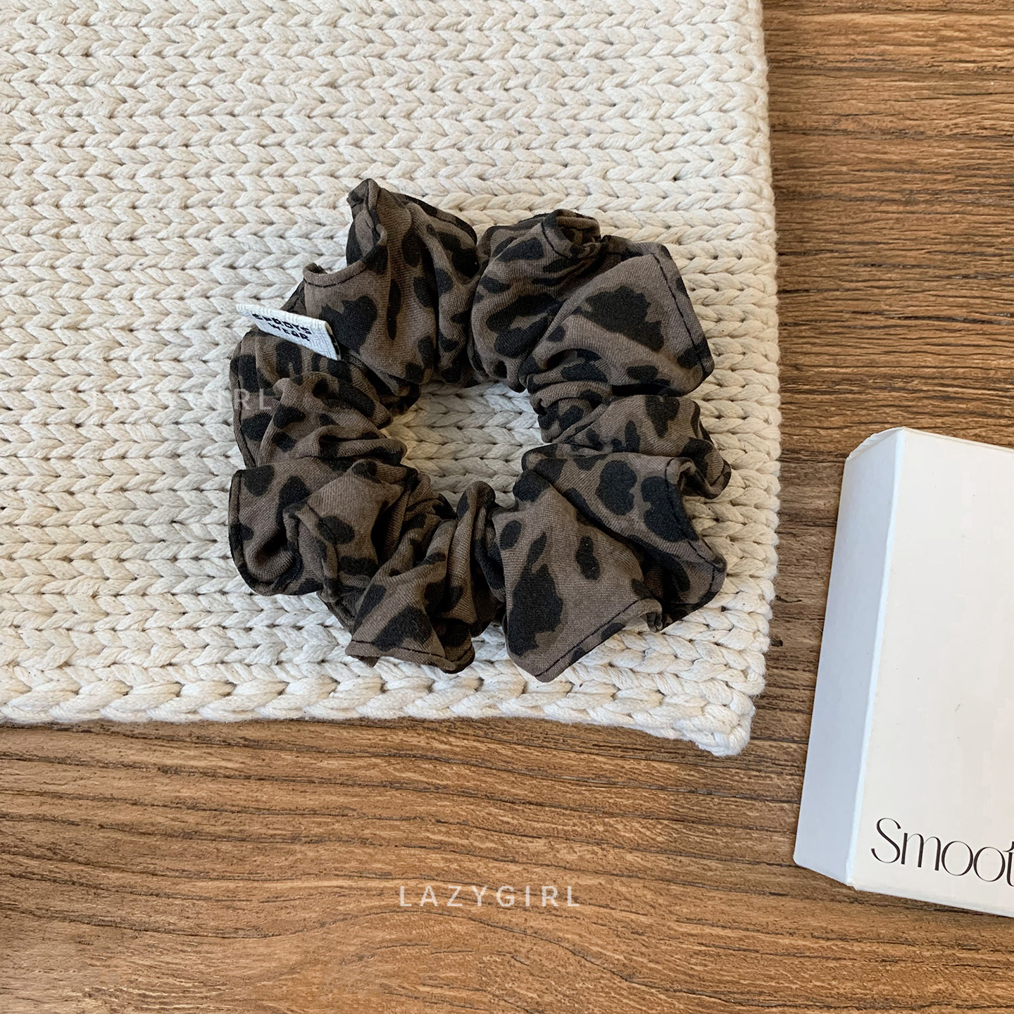 日常款~豹纹复古高级感肠圈秋冬