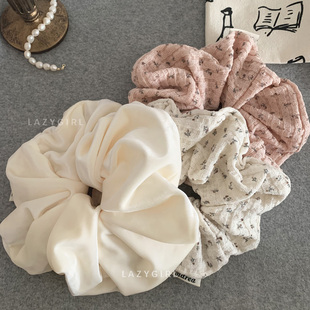 温柔碎花大肠发圈女韩系慵懒风头绳ins新款 法式 原15博主同款 清