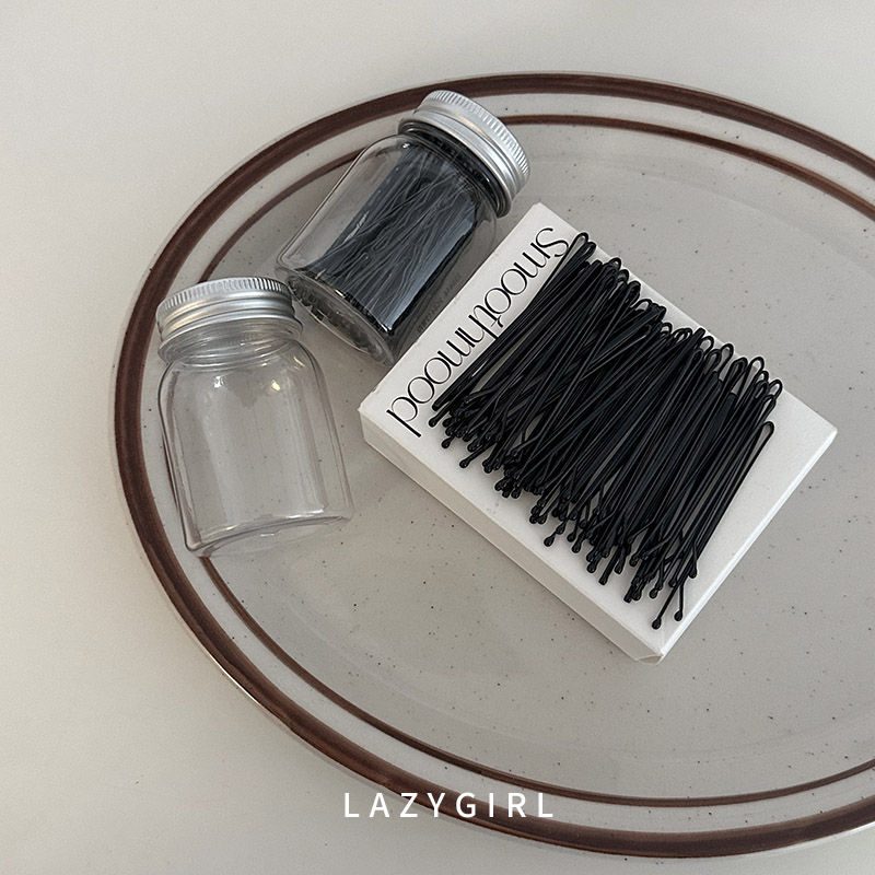 韩国ins黑色无痕边夹50只装