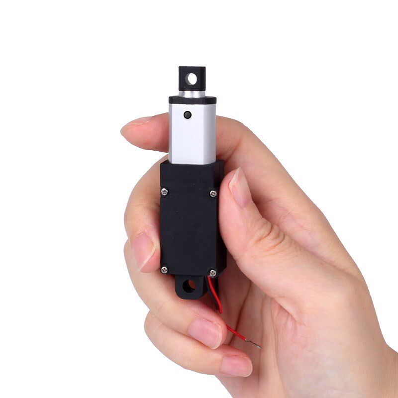 迷你液压杆电机24V直流1缩w2V型电微动推杆伸杆小型往复式升降器