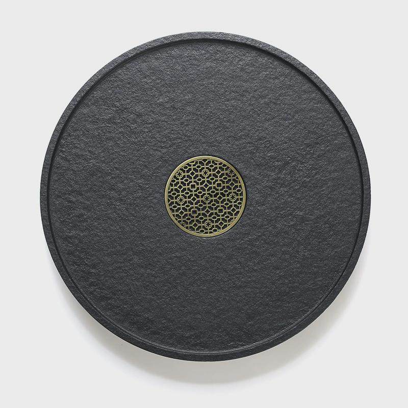 整块天然乌金石茶盘简约圆形家用茶台石头茶海日V式功夫茶具托盘,餐饮具,茶盘,淘宝优惠券,粉丝福利购,淘宝优惠卷