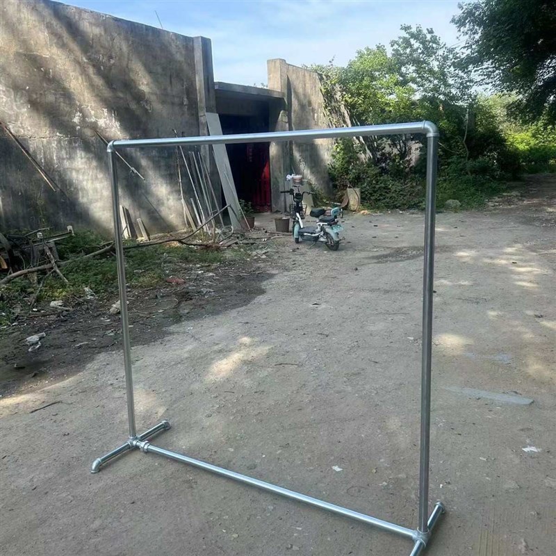 地摊晒服装落地服阳台钢s管晾衣架服装店被水管家用镀锌挂衣展示