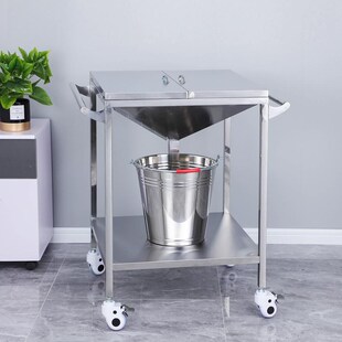 不锈钢清创车加大方形污物车清洗台E手术室双层推车护理带盖洗手