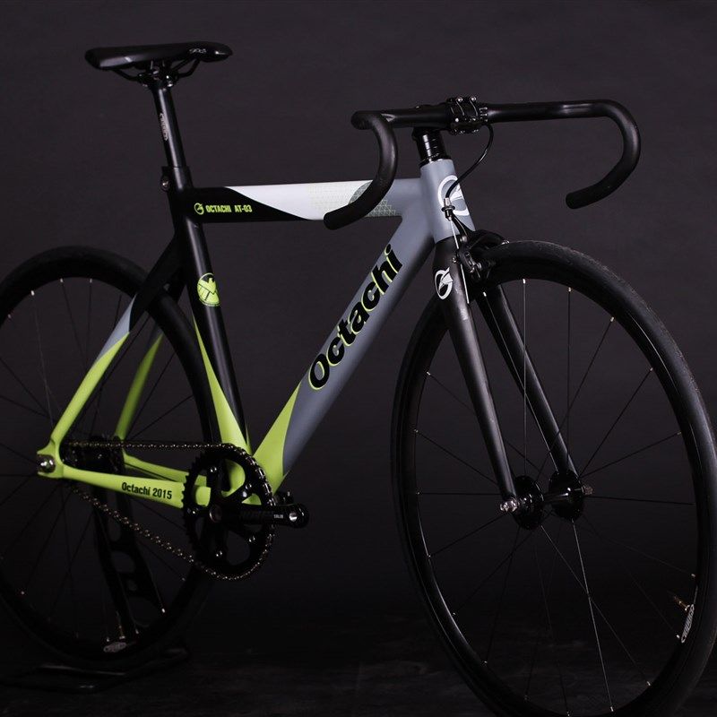 @BIKE e OCTACHI AT-03单速场地死飞竞速男女款自行车 灰绿配色