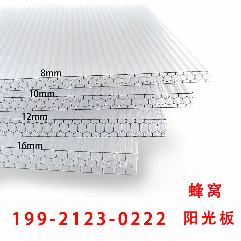 pc蜂窝阳光板二层三四层8/10//12/16mm蜂窝中S空心隔断墙面装饰板