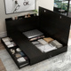 日式 高箱储物双人床现代简约多功能板式 收纳床定制艾莉之屋
