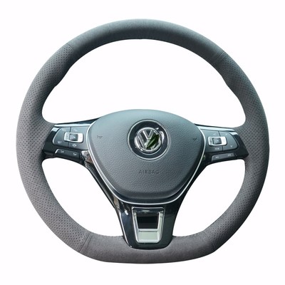 速腾方向盘套手缝翻毛皮朗逸大众迈E腾帕萨特高尔夫凌渡途观宝来