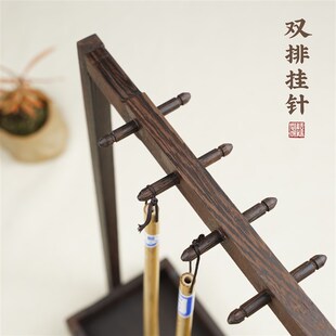 鸡翅木笔架毛笔挂架新中式毛笔架笔挂实木书O法创意文房四宝收纳