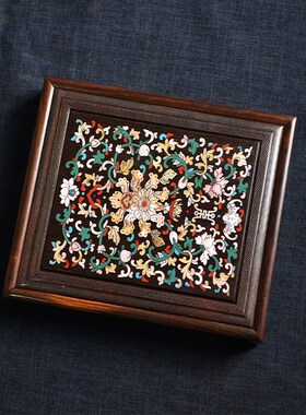 大红酸枝嵌贝普洱茶盒茶拒v茶架子茶饼架收纳盒抽屉式家用茶叶盒