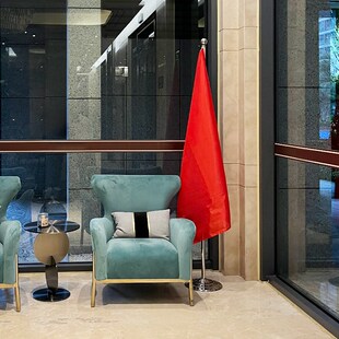 南极洲国旗 办公会议室落地旗帜摆F件 室内钛金色银色伸缩旗杆