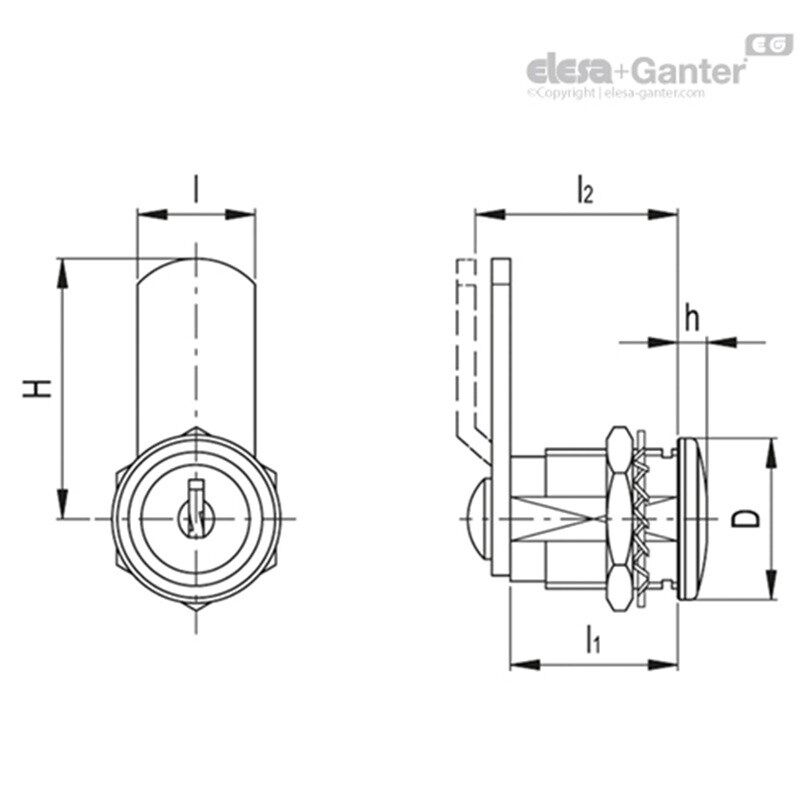 Elesa+Ganter伊r莉莎冈特 CS-SST 带钥匙的闩锁 锁 不锈钢