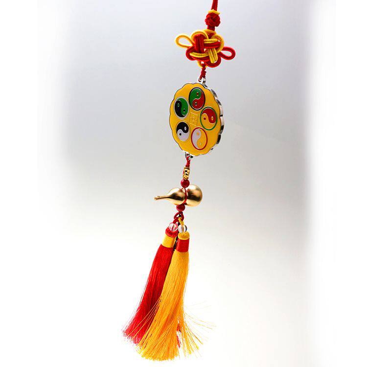 新品新款潘师g傅五行万字福太极八卦铜葫芦五帝钱车挂赠送朱砂汽
