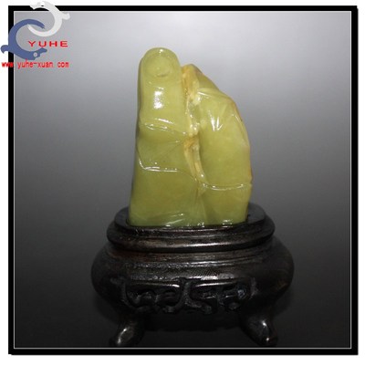 寿山石摆件 国石真品 月尾绿 节节高精品I小摆件赠礼佳品 裕和轩C